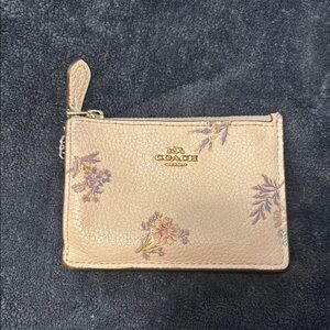 Coach Tan Floral Card Case